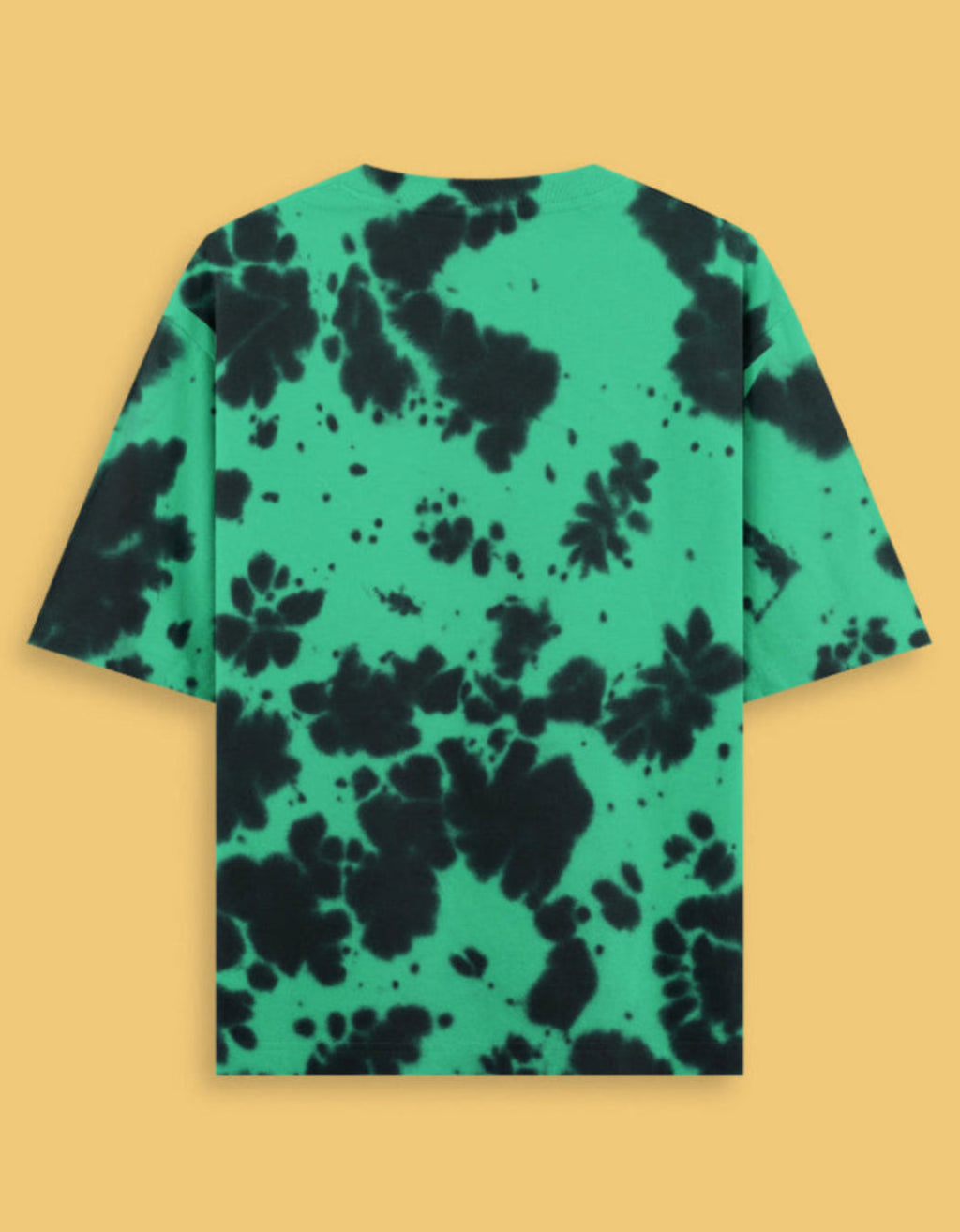 Oversized unisex green black tie dye streetwear tshirt India
