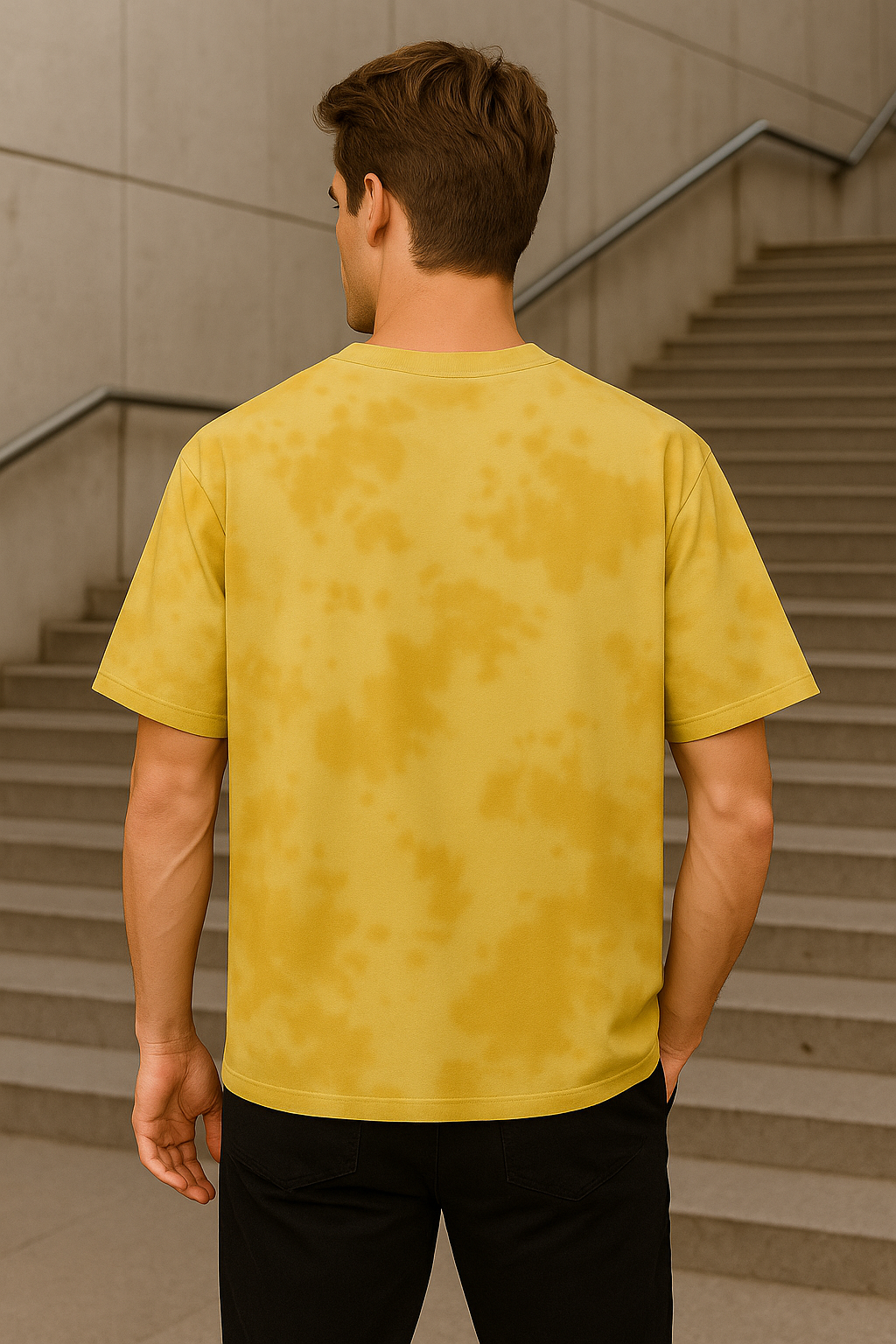 Oversized unisex yellow tie dye streetwear tshirt India