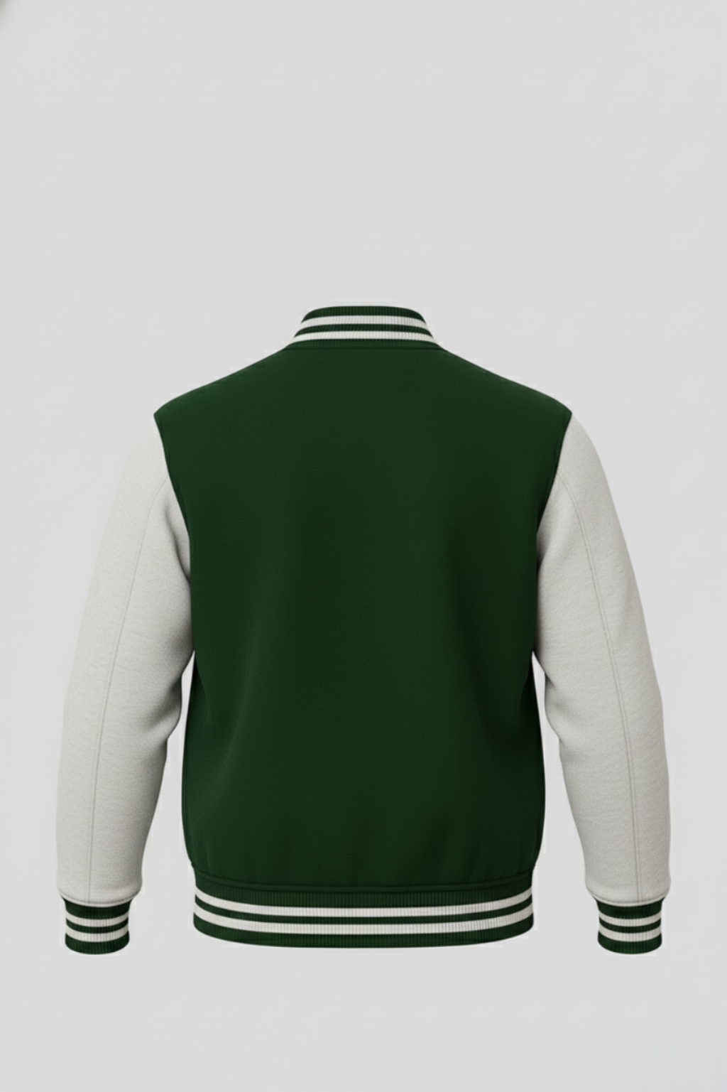 Kleeves Classic 100% Cotton 300 GSM Green Varsity Jacket