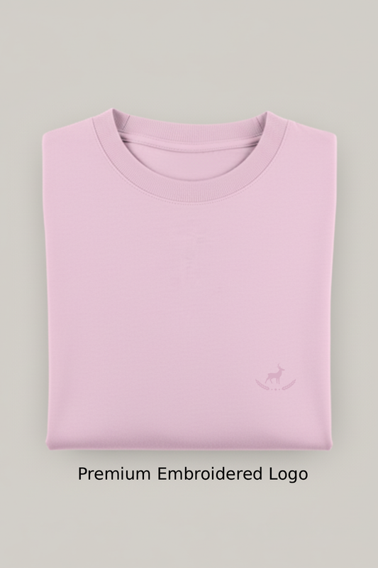 Kleeves Classic 100% Cotton 300 GSM Light Baby Pink Sweatshirt