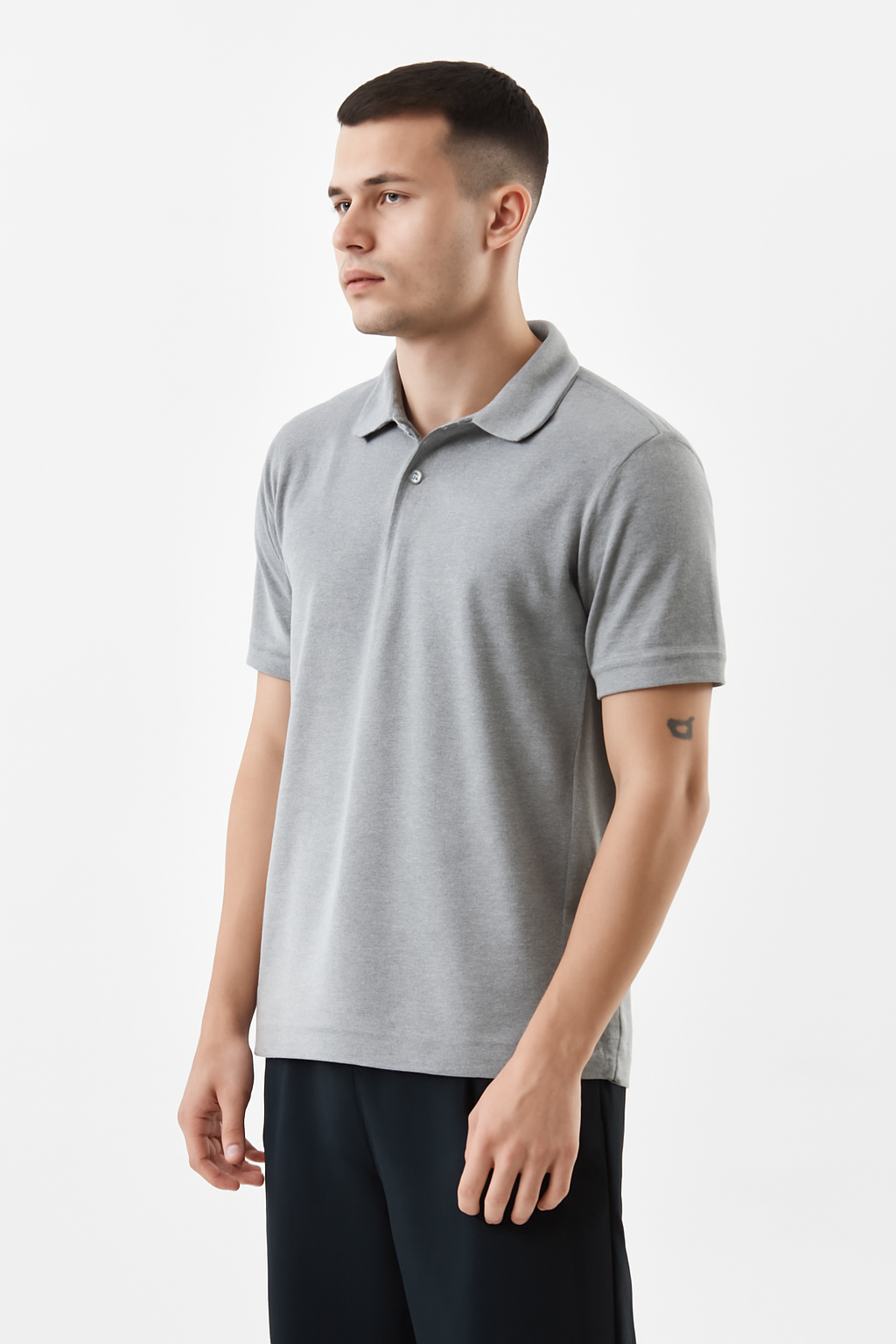 Men's Grey 100% Cotton 220 GSM Polo Tshirt