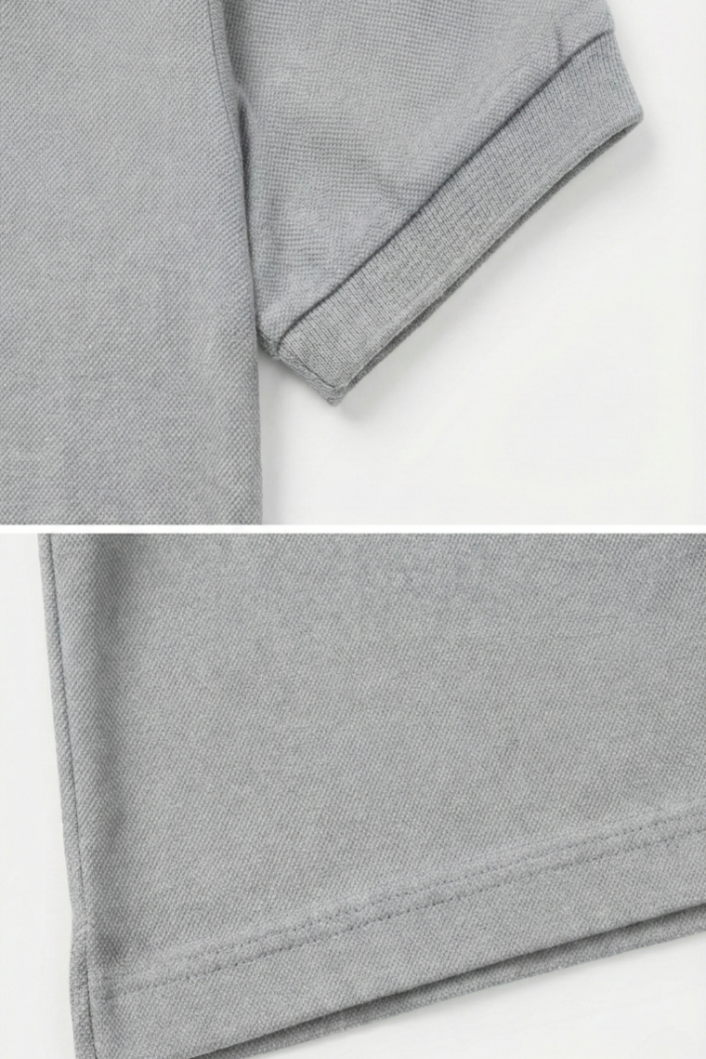 Men's Grey Melange 100% Cotton Polo T-shirt