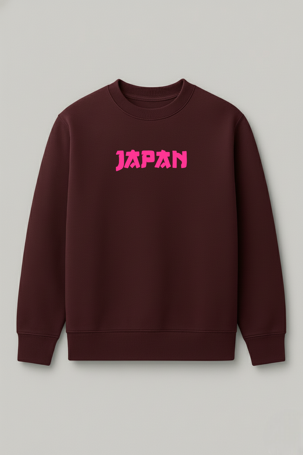 The Tokyo Wave 100% Cotton 300 GSM Maroon Sweatshirt
