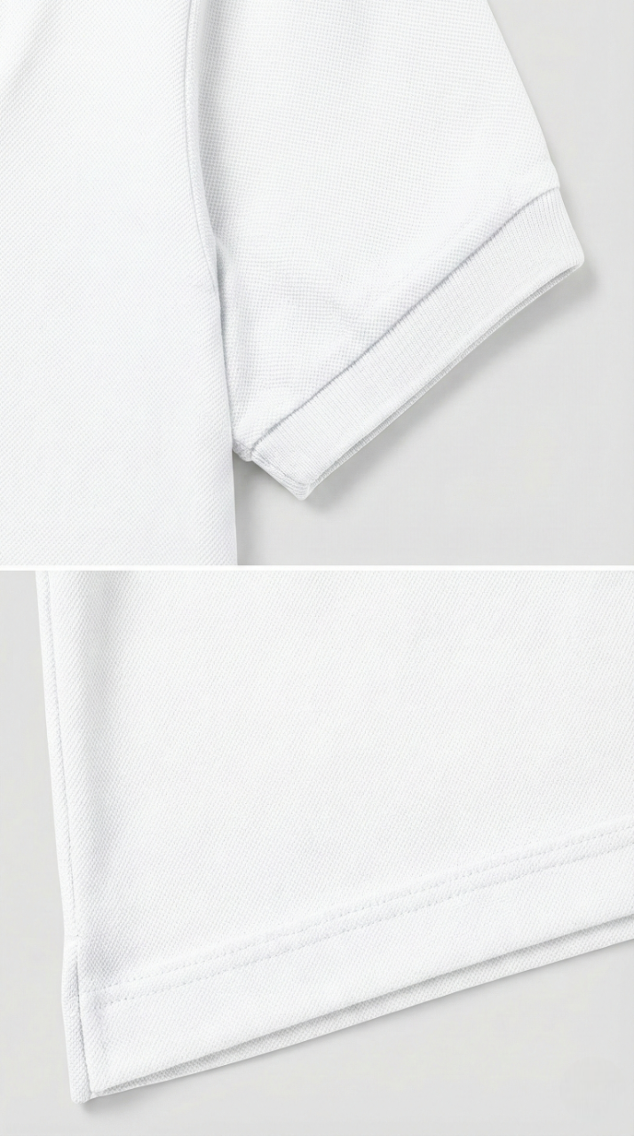 Men's White 100% Cotton Polo T-shirt