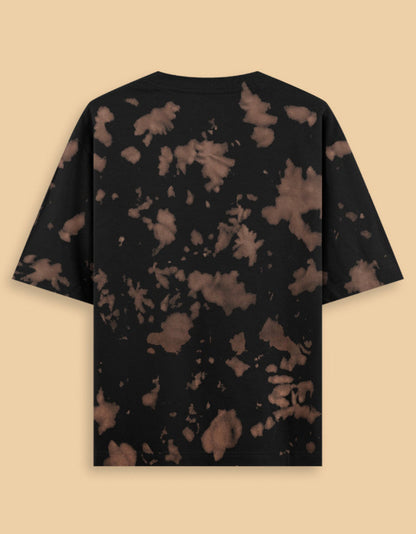 Oversized unisex brown black tie dye streetwear tshirt India