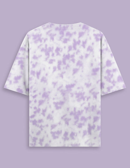 Oversized unisex white lavender tie dye streetwear tshirt India