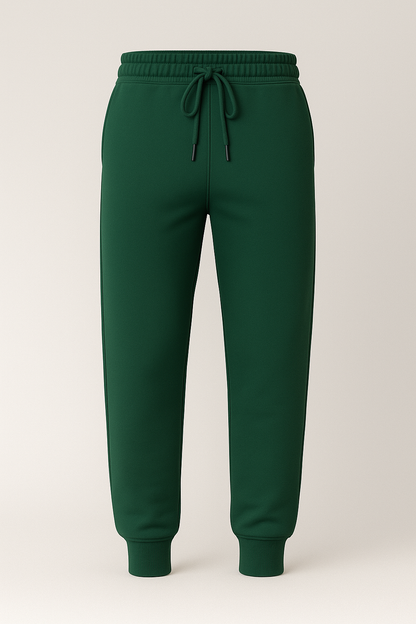 Kleeves Classic 100% Cotton Bottle Green Joggers
