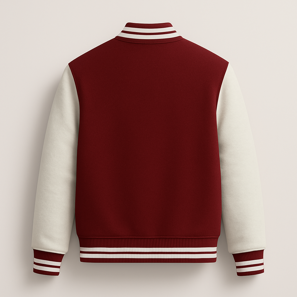 Kleeves Classic 100% Cotton Red Varsity Jacket