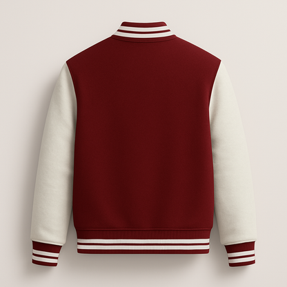 Kleeves Classic 100% Cotton Red Varsity Jacket