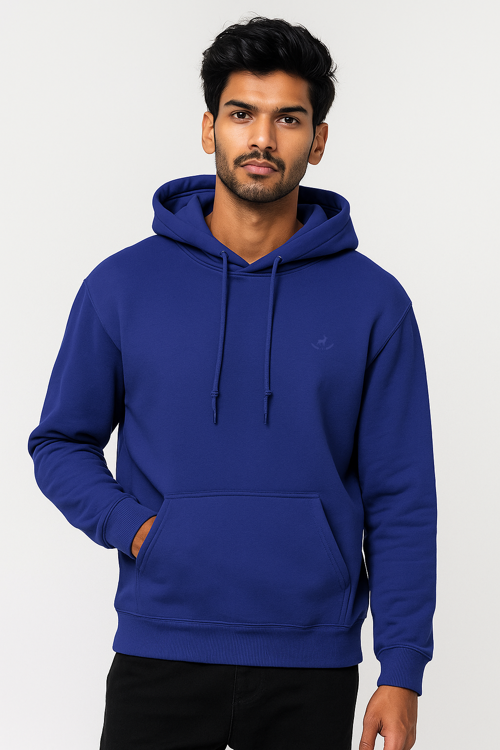 Kleeves Classic 100% cotton 300 GSM Royal Blue Hoodie