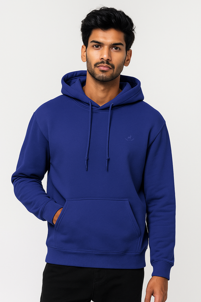 Kleeves Classic 100% cotton 300 GSM Royal Blue Hoodie