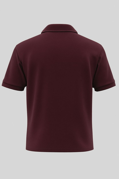 Men's Maroon 100% Cotton 220 GSM Polo Tshirt