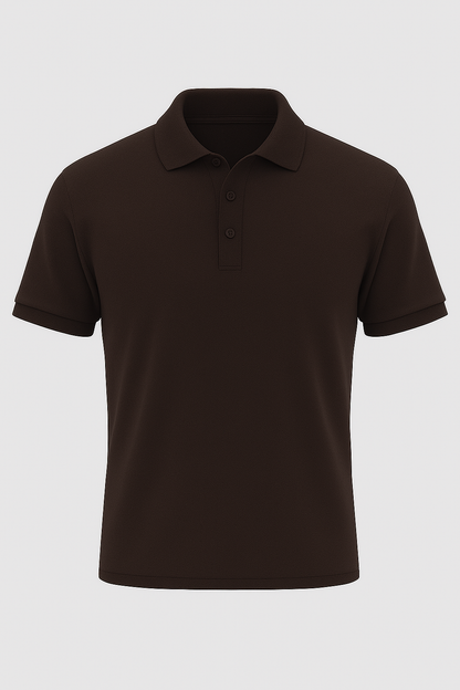 Men's Brown 100% Cotton 220 GSM Polo Tshirt