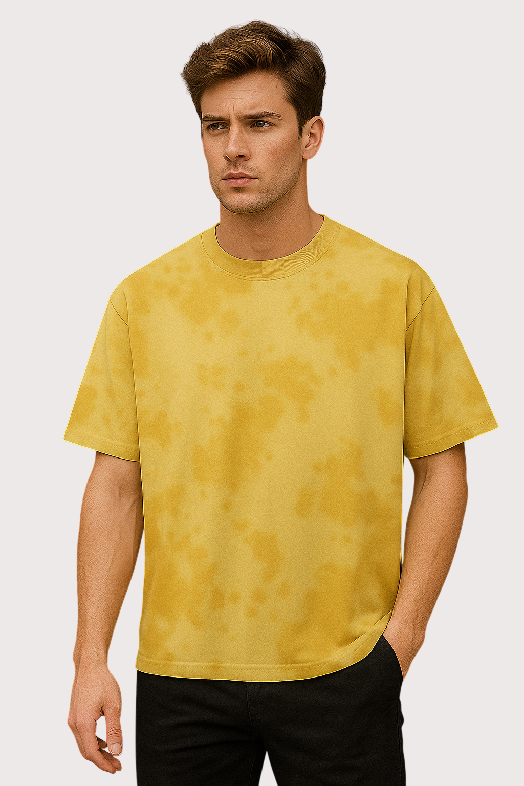 Sunburst Drift Oversized Tie Dye Yellow T-Shirt