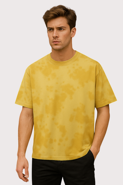 Sunburst Drift Oversized Tie Dye Yellow T-Shirt