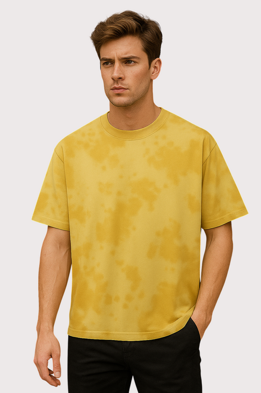 Sunburst Drift Oversized Tie Dye Yellow T-Shirt