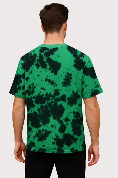 Toxic Drip Oversized Tie-Dye Green Black T-Shirt