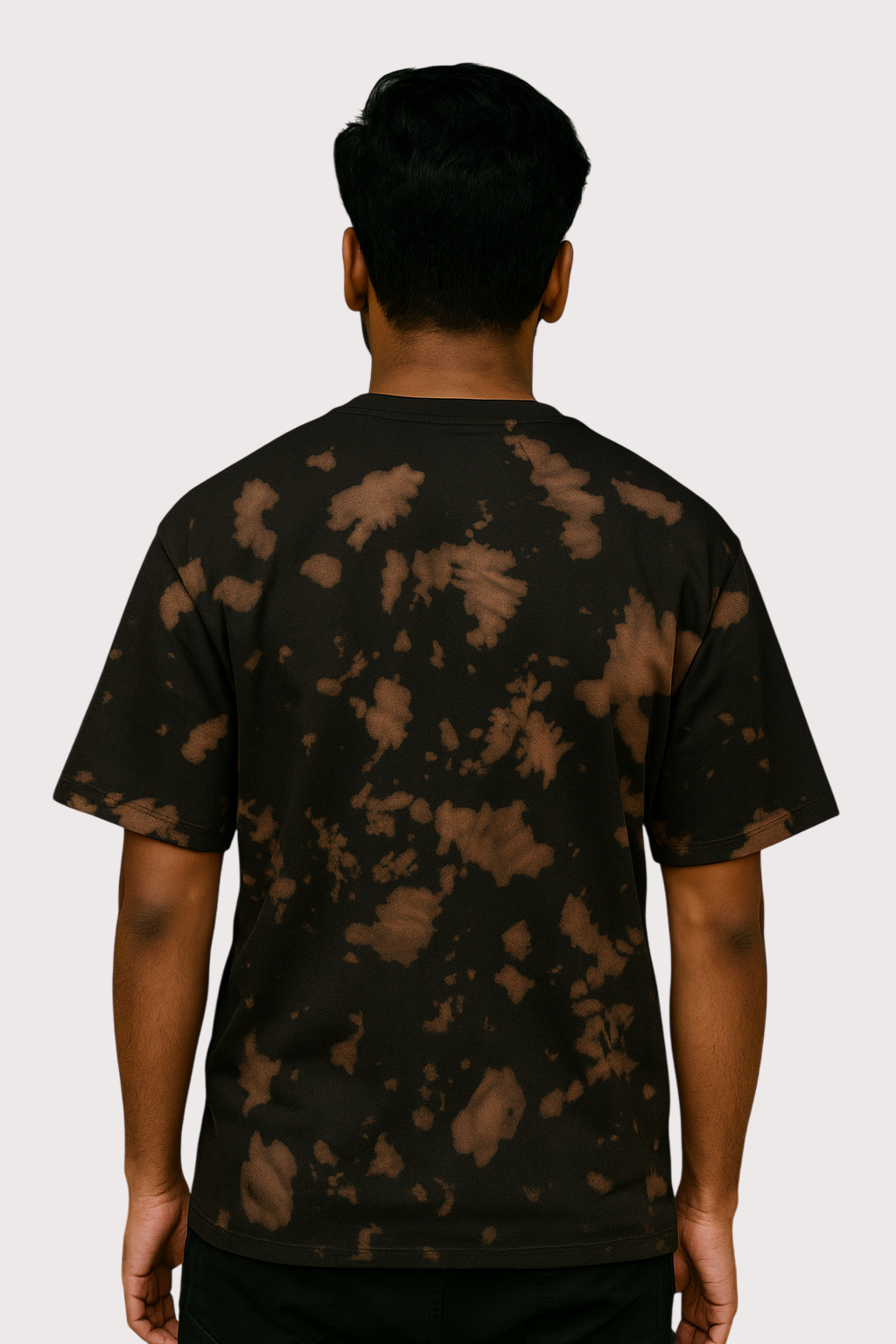 Smokey Spill Oversized Tie Dye Brown Black T-Shirt