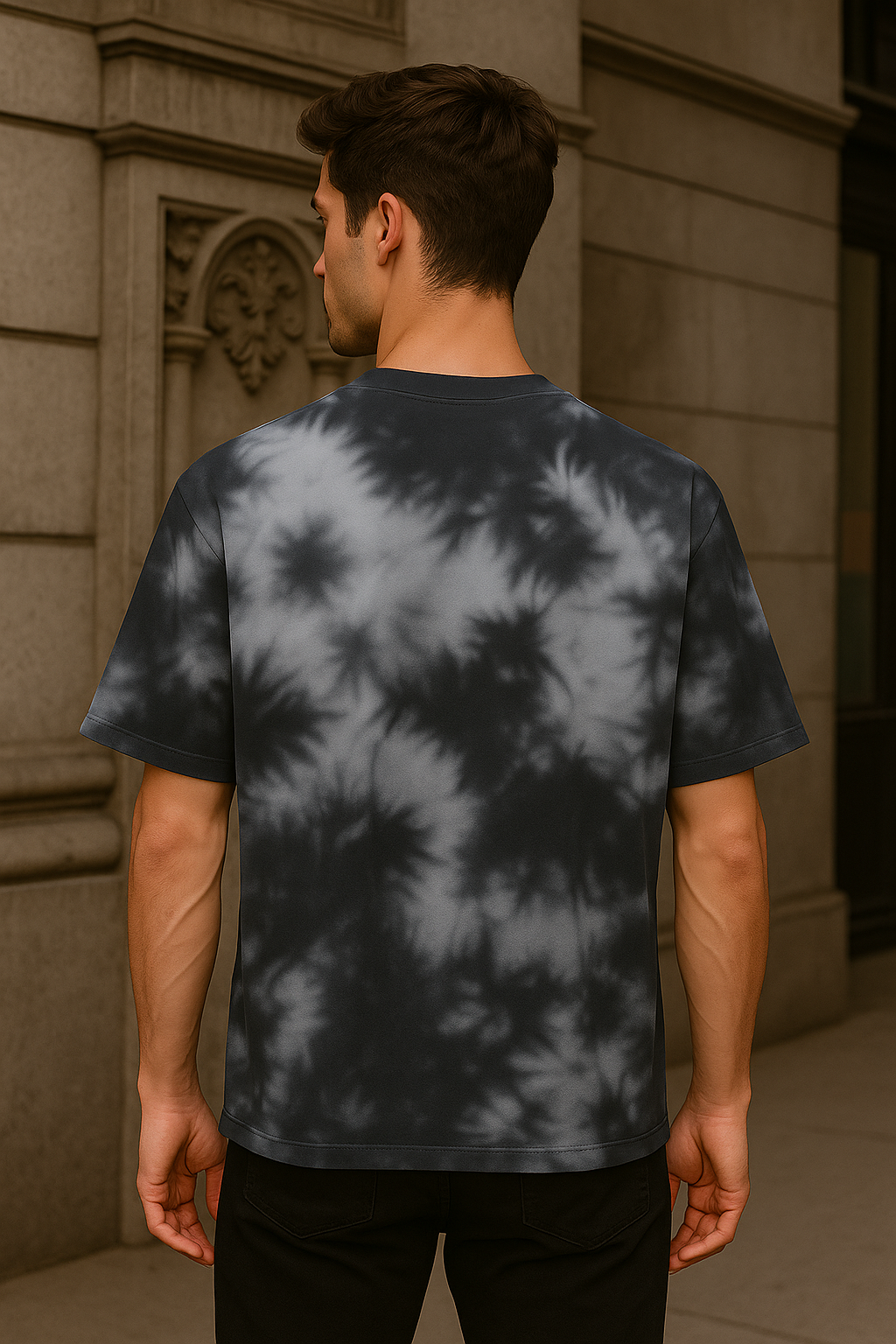 Oversized unisex white black tie dye streetwear tshirt India