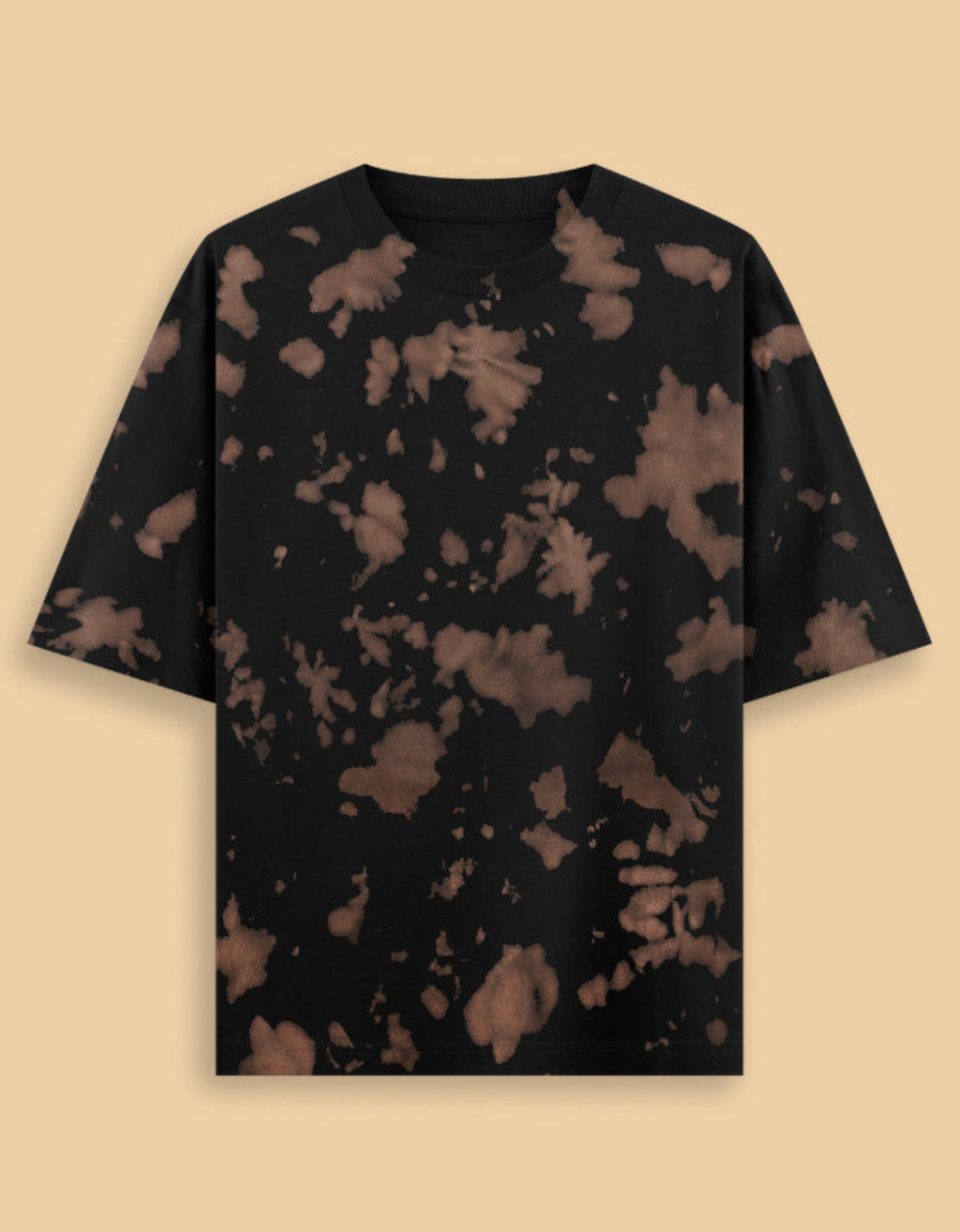 Oversized unisex brown black tie dye streetwear tshirt India