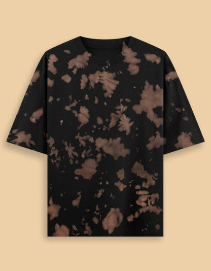 Oversized unisex brown black tie dye streetwear tshirt India