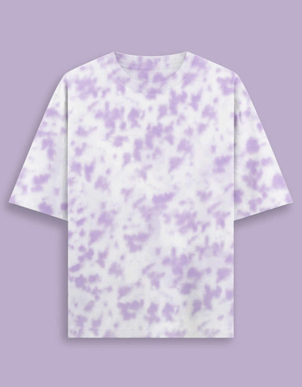 Oversized unisex white lavender tie dye streetwear tshirt India