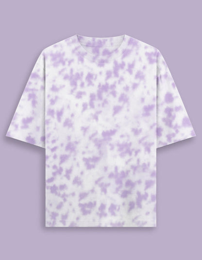 Oversized unisex white lavender tie dye streetwear tshirt India