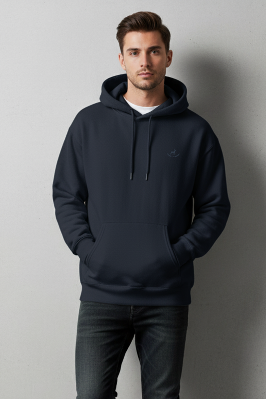 Kleeves Classic 100% cotton 300 GSM Navy Blue Hoodie