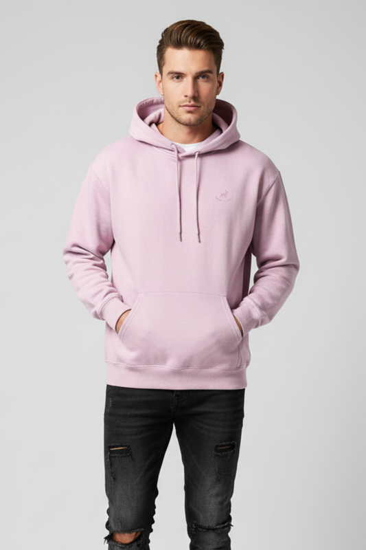 Kleeves Classic 100% cotton 300 GSM Light Baby Pink Hoodie