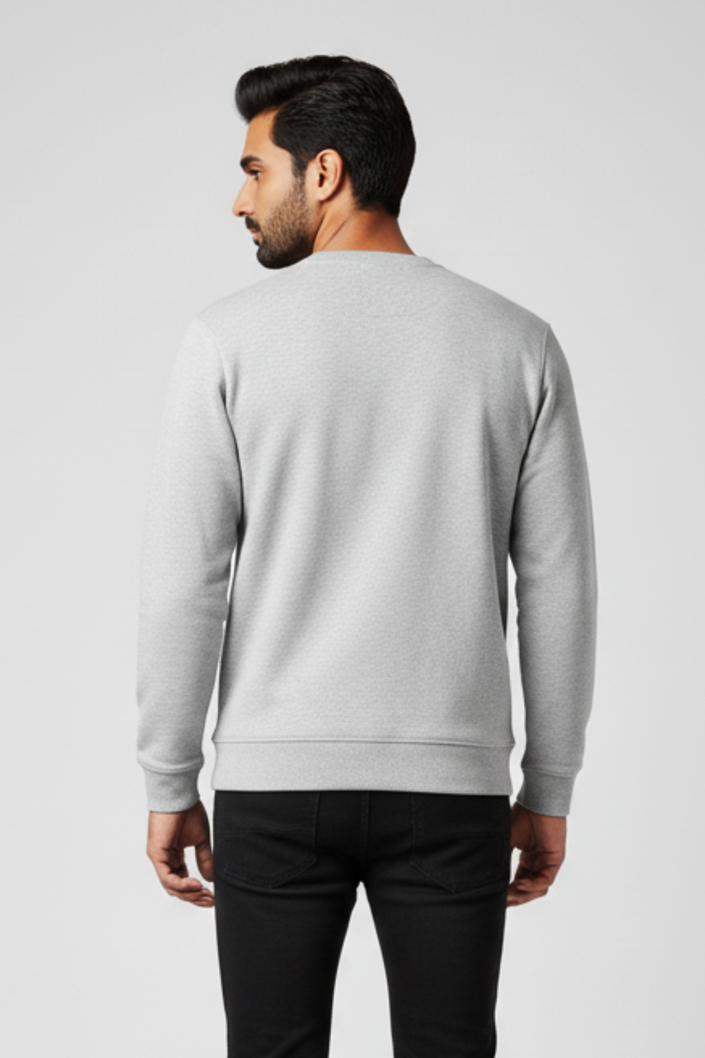 Kleeves Classic 100% Cotton 300 GSM Grey Melange Sweatshirt