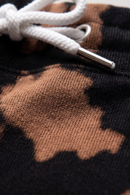 Smokey Spill Tie Dye Brown Black Shorts