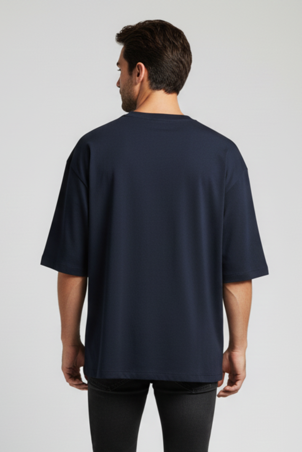Kleeves Classic 100% Cotton 240 GSM Navy Blue Oversized T-Shirt