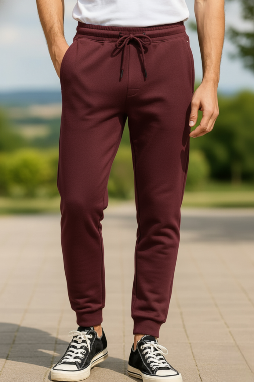 Kleeves Classic 100% Cotton Maroon Joggers