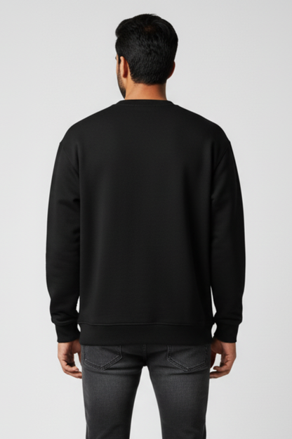 Kleeves Classic 100% Cotton 300 GSM Black Sweatshirt