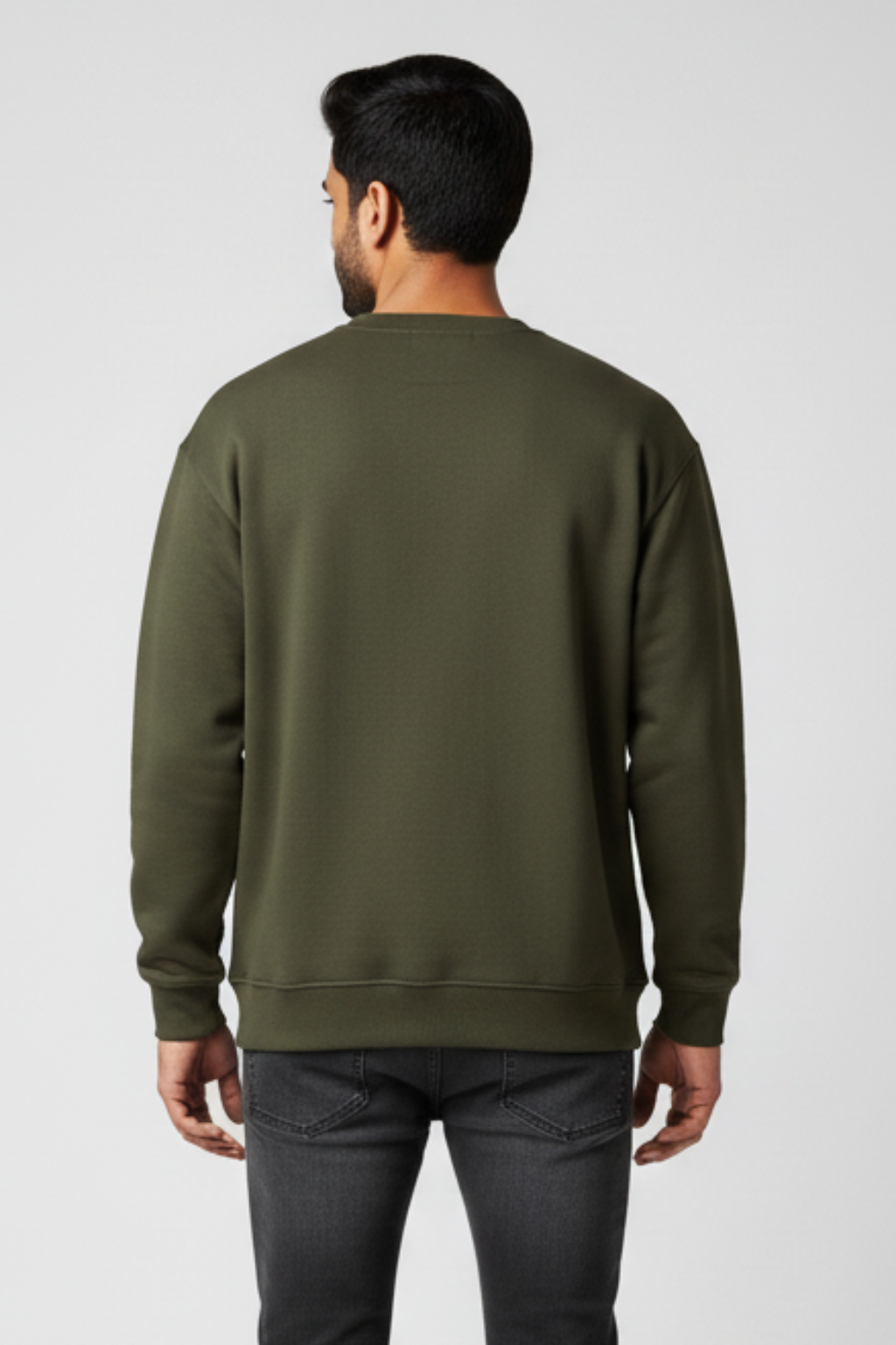 Kleeves Classic 100% Cotton 300 GSM Olive Green Sweatshirt