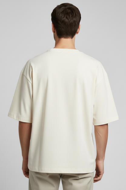 Kleeves Classic 100% Cotton 240 GSM Off-White Oversized T-Shirt
