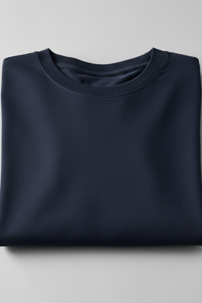 Kleeves Classic 100% Cotton 240 GSM Navy Blue Oversized T-Shirt