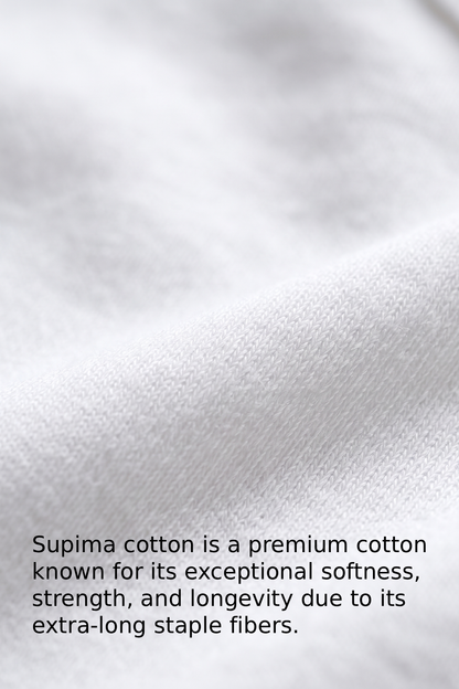 Kleeves Supima Cotton White T-Shirt- 100% Supima Cotton