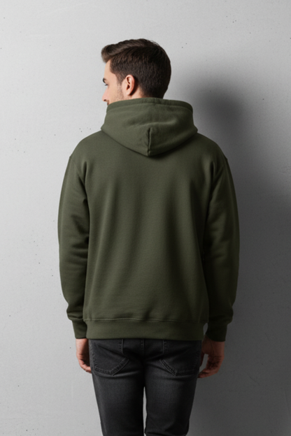 Kleeves Classic 100% cotton 300 GSM Olive Green Hoodie