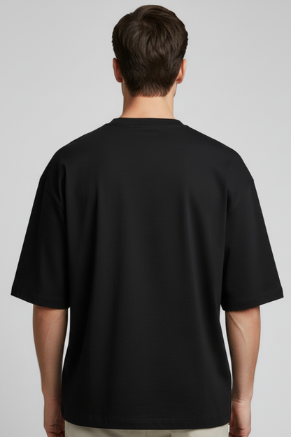 Kleeves Classic 100% Cotton 240 GSM Black Oversized T-Shirt