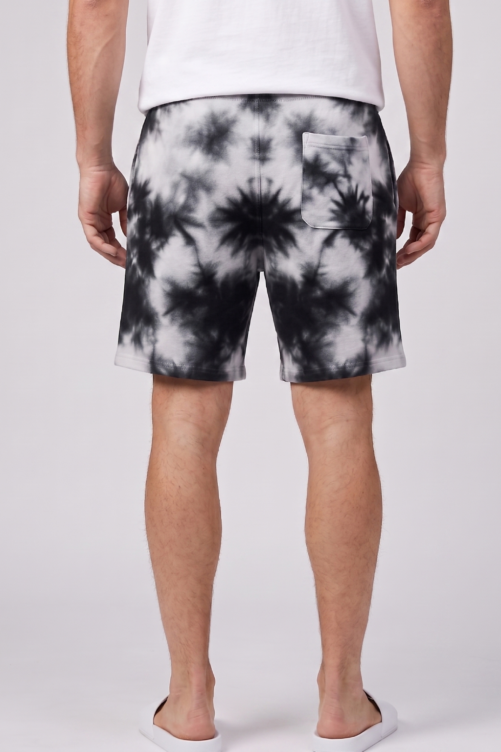 Shadow Fog Tie Dye White Black Shorts