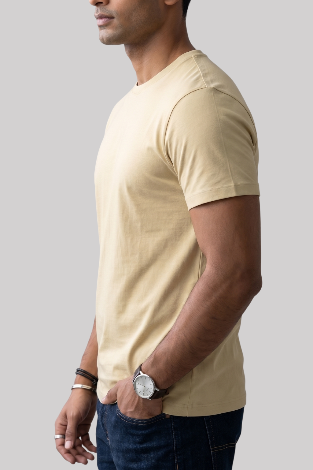 Kleeves Supima Cotton Beige T-Shirt- 100% Supima Cotton