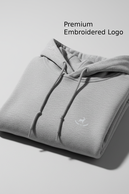 Kleeves Classic 100% cotton 300 GSM Grey Melange Hoodie