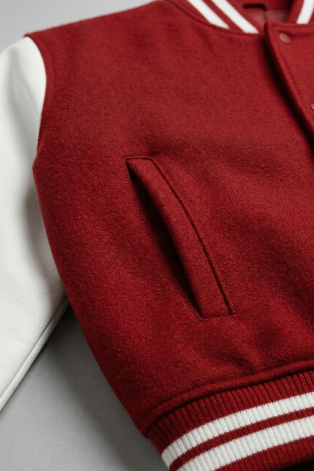 Kleeves Classic 100% Cotton Red Varsity Jacket