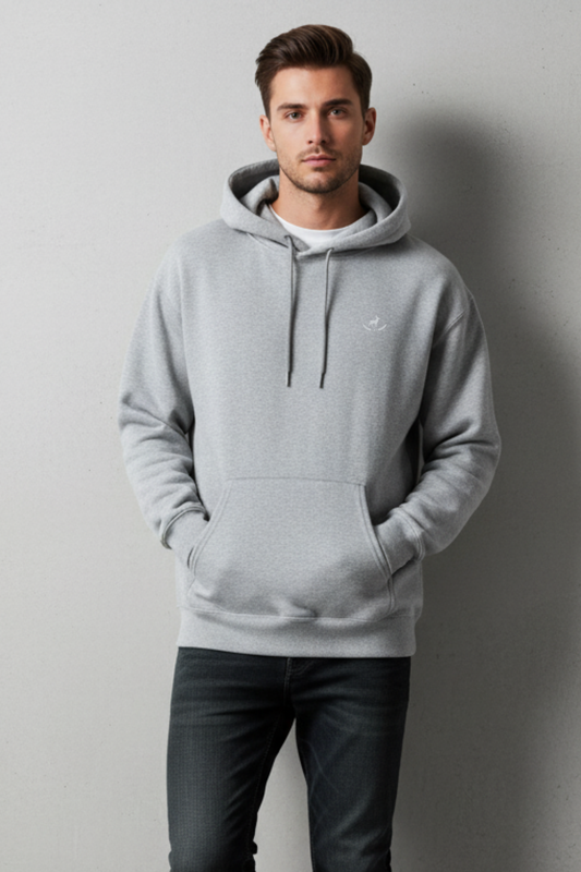 Kleeves Classic 100% cotton 300 GSM Grey Melange Hoodie