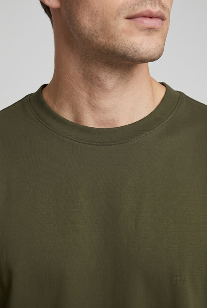 Kleeves Classic 100% Cotton 240 GSM Olive Green Oversized T-Shirt