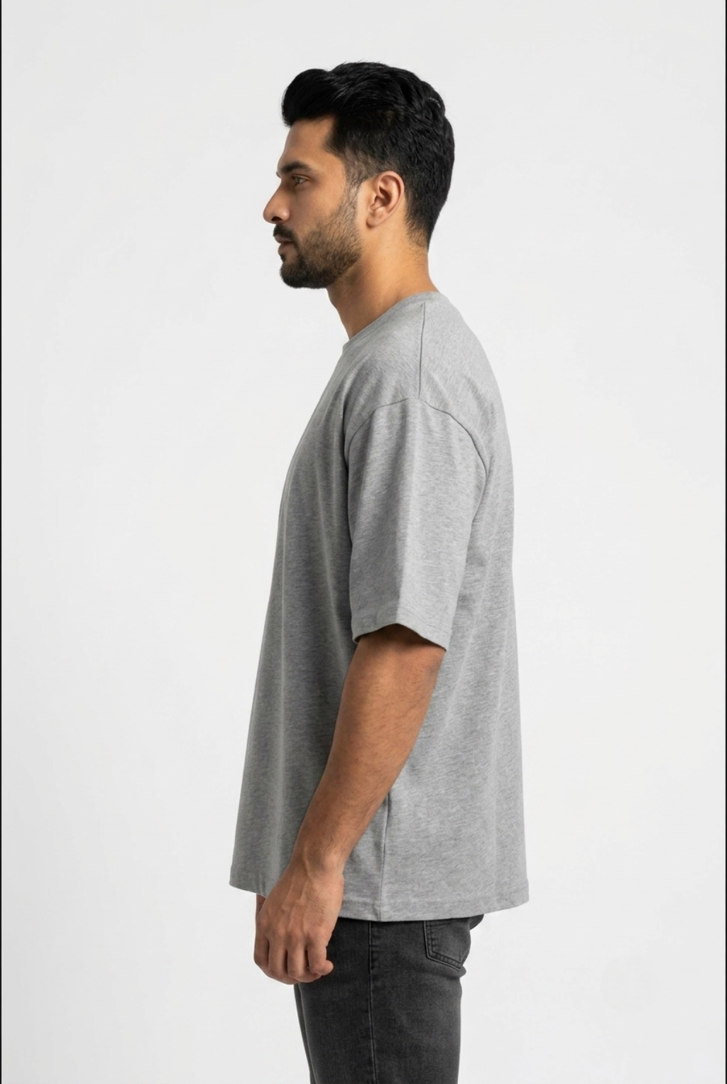 Kleeves Classic 100% Cotton 240 GSM Grey Melange Oversized T-Shirt