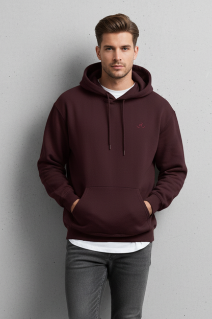 Kleeves Classic 100% cotton 300 GSM Maroon Hoodie