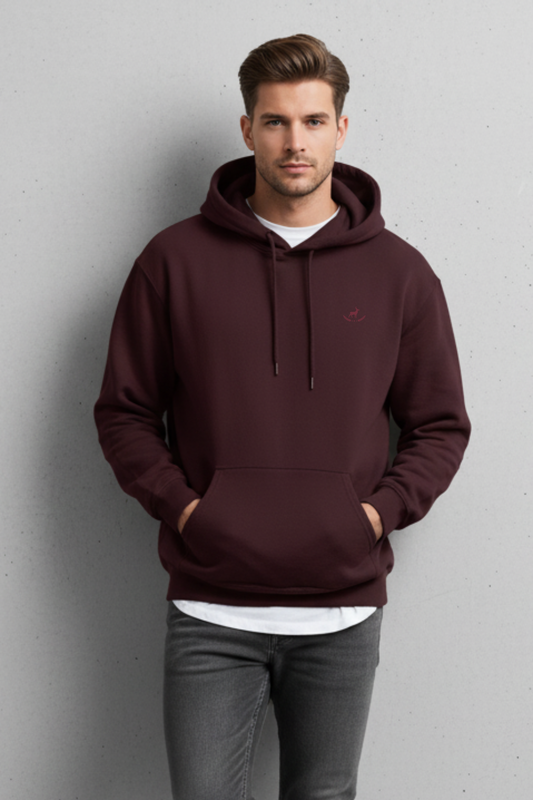 Kleeves Classic 100% cotton 300 GSM Maroon Hoodie