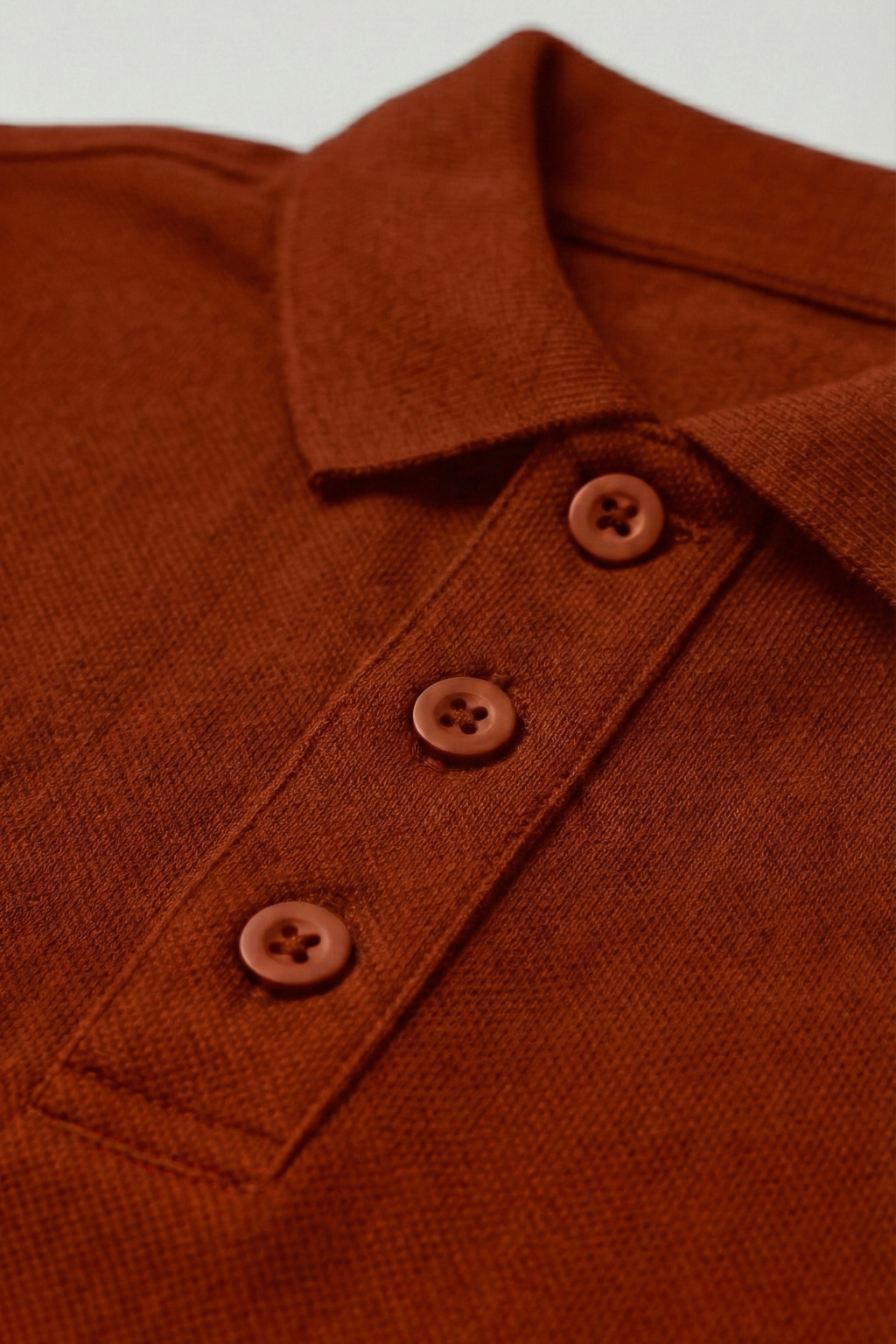 Men's Brick Red 100% Cotton Polo T-shirt